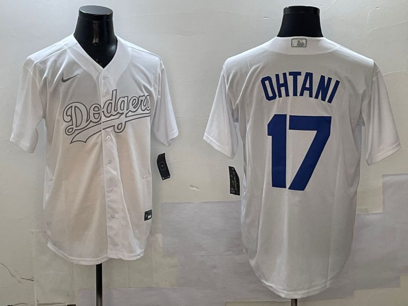 Men Los Angeles Dodgers #17 Ohtani White Fashion Edition Game 2025 Nike MLB Jersey style 1